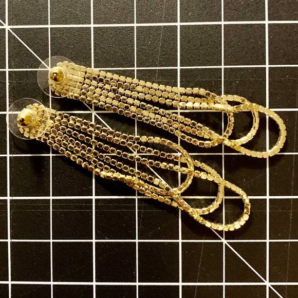 Rhinestone Loop Earrings - Picture 6 of 6